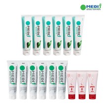 메디프랜 메디에프 시린이 천연치약 6ea + 메디화이트 천연미백치약 6ea + 메디아이 어린이치약 3개 총 15개세트