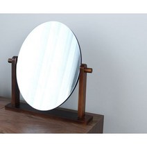우드 미러 원목 거울 탁상 테이블 책상 화장대 ver.4, 월넛 타원형 단방향 거울