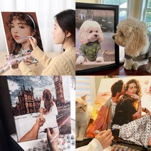 트렌드포유 DIY 유화그리기 주문제작 사진 그림그리기세트 24 36 42색 캔버스페인팅, 30 x 50 size 36 color