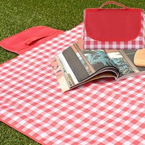 인마이카트 피크닉 방수 매트, 체리레드 체크