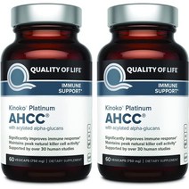 키노코 플래티넘 AHCC 750mg 표고버섯균사체 60정 베지캡슐 2통세트, 키노코플래티넘750mg 2통