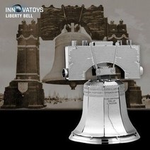 조립 만들기 3d 퍼즐 입체 키트 아이큐 금속 에펠탑 지구본 따서 메탈 장난감 큐브 DIY 3D 네덜란드 풍차 등대 어린이용 12 세 이상 다채로운 색상 직소 상자, 없음, Liberty-Bell