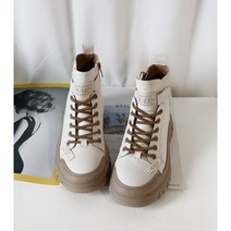 폴라 키높이 하이탑 워커부츠(6.5cm) 천연소가죽 /폭신폭신 쿠션감/여성하이탑/여성워커/가죽워커/하이탑운동화