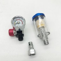 자동차 도막측정기 DEWABISS 스프레이 페인트 건 3 개/몫 에어 레귤레이터 게이지 + 필터 어댑터 브러시 자, 02 주황색