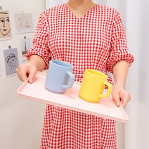 소꿉다락방 카페 논슬립 사각 트레이 스테인레스 업소용 쟁반 혼밥트레이 9COLOR, 크리스탈화이트