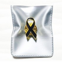 밍크 블랙리본브로치 블랙다이아 스트링