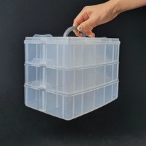 반투명 3단 칸분리 소품정리함