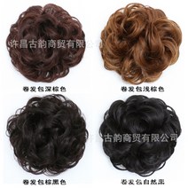 가발 여자 직발 가방 완자 머리 가발 링 부드럽다 자연 봉오리 머리 모방 헤어 디스크 헤어 공장, 롤백【0011】-내추럴 블랙