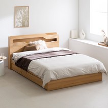 [최강침대 OPEN 2만원할인] 파로마 캐럴2 LED 3단 수납침대 Q 프레임만 / 침대프레임 / 원룸침대, 오크