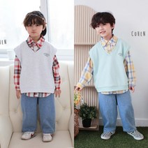 브이넥 조끼 봄 돌아기 유아 아동 키즈 남아 2022 베스트 루즈핏 데일리 XS-XL