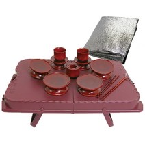 즐거운집 휴대용 통원목 제기세트, 1세트, 제기 11p + 휴대용가방 겸 상 1개 + 돗자리 1개