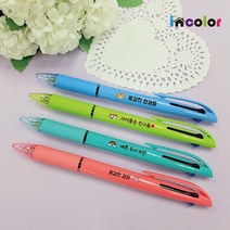 incolor 잘써지는 네임 컬러풀 3색볼펜, 파랑