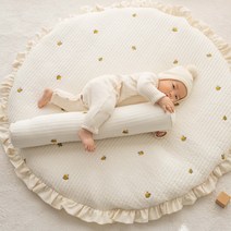 에코데코 순면 아기원형러그 놀이방매트, 옐로우, 3.코코