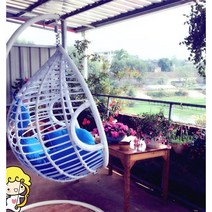 흔들의자 스윙체어 라탄 의자 등나무 해먹 테라스 1인용 북유럽 안락의자, D