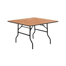Flash Furniture 플래시 가구 게리 4피트 사각 나무 접이식 연회 테이블