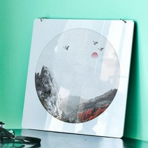 nt538-행잉액자_ 가을을담은산수화(사각원형), 타입3
