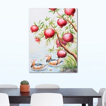 나봄갤러리 석류와 원앙 (A4사이즈 40X31) 석류그림 액자, 5.캔버스 액자