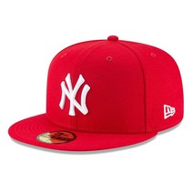 New Era 남성용 뉴욕 양키스 MLB 정품 컬렉션 59FIFTY 캡 성인 스칼렛, 7 3/4