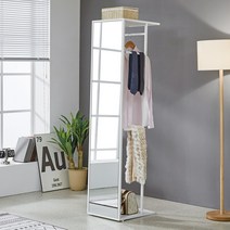 블리스데코 레빈 행거수납 전신거울(B형) YJF014_C, 화이트