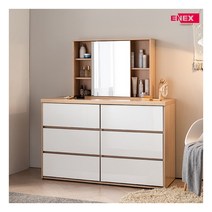 [에넥스] 라떼 1200 빅와이드 3단 화장대 서랍장, 색상:UV 화이트