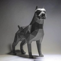 페이퍼크래프트 헌팅트로피 대형 종이접기 3D 종이크래프트 종이 인형 취미 아트 종이공예 만들기 핫신상diy 60cm high long 3d bitdog handmade 동물, 검은색, 60x52x20cm