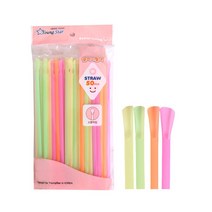 슬러시 빨대 6mm*50P 음료수 커피 콜라 카페 일회용품, 1개, 50개