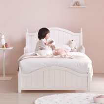 상일리베가구 샐리 공주 원목 침대프레임 SS, 크림 화이트