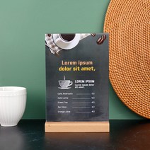 T자형 꽂이 우드 POP 스텐드 양면 메뉴판 A5 세로형 JW1421, A5 세로형 우드 148x210mm JW1421