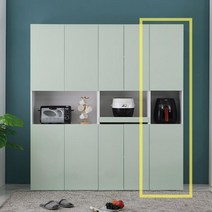 미니멀 핸들리스 높은 주방 틈새 수납장 400 / 다이닝룸 키친 정리 키큰장, 그레이