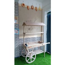 정원 꽃 마차 매대 진열대 노점 행사매대 상업용 수레 카트 판매대, D톤 원목 134길이*60폭*170
