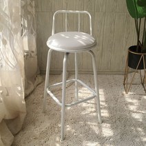 접이식 홈바의자 아일랜드식탁 의자 높은의자 폴딩 체어 스툴 낚시용 캠핑용 카페의자 간이의자 휴대용 의자 철제 원목 체어, 회전 화이트(높이 75CM)