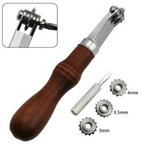 가죽공예키트 DIY 가죽 공예 키트 간격 도구 3/4/5/6mm 오버 스티치 라인 마킹 휠 기어 룰렛 바느질, 한개옵션0