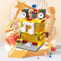 프랜차이즈 카페 햄버거 가게 3D 입체 나노 블럭 레고 꽃집 스포츠 호환 블록 테이블 장식 소품 친구 생일 선물, G