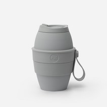푹컵 실리콘 접이식 텀블러 473ml (원톤), 그레이