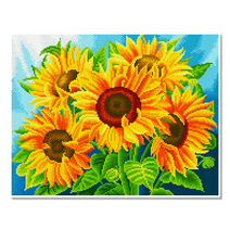 모모픽스 보석십자수 40x50cm 캔버스액자, DI04 해바라기 다섯송이