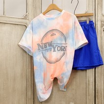 트로픽 나염 타이다이 루즈핏 반팔 티셔츠