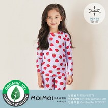 모이모이깜피 아동용 스트로베리 60수 면스판 9부 상하세트