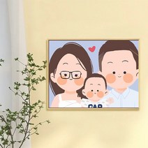 보석십자수 가족사진 DIY 다이아몬드 그림 세트 보석비즈십자수 거실 장식 집중력향상 비즈 수제공예 DIY키트 사무실 집들이 개업선물 인테리어 소품, YF202, 60*80cm