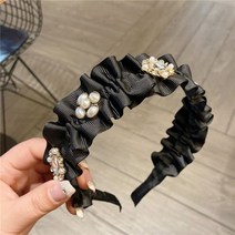 진주머리띠 헤어밴드 와이드 블링 보석 러플 고퀄리티 제니 티아라 액세서리 4컬러 스톤 큐빅