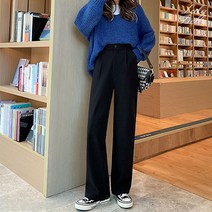 라라벨 여성용 밴딩팬츠 원턱 밴딩 세미와이드 팬츠