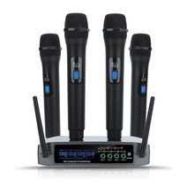 전문 VHF 무선 마이크 시스템 홈 파티 교회 TV 스피커용 휴대용 노래방 4 채널, 01 4 microphones