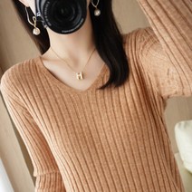 잇치치 여성 골지 브이넥 긴팔 니트 4color NJR046