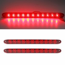 HHCSOP 레드 11 LED 트레일러 라이트 바 2개 38.1cm(15인치) 레드 LED 바 주차 정지 브레이크 방향 지시등 트레일러 후미등 바 IP67 방수 DOT 인증