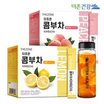 더존건강 더조은 콤부차 레몬 복숭아 30포 1박스, 선택완료, 복숭아 1박스 + 전용보틀