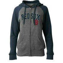 MLB 보스턴 레드삭스여성 On Deck Full Zip Heather Gray & Blue 후드 Size XS