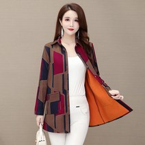 중노년 셔츠 야바위 포마마산디 전문 캐비닛 해바라기표 엄마 코트 미드 여성의류 봄 가을 룩 스타일리쉬 긴 2644975518