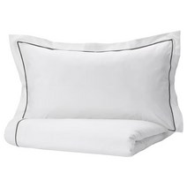 이케아 실베르티스텔 이불커버+베개커버2 화이트다크그레이 200x230cm+50x80cm 면80% 비스코스20%