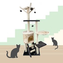 말썽쟁이여름 레나펫 고양이 3단 원목 대형 캣타워 캣폴 캣휠 캣워커 선반 캣선반 켓폴, 레나펫 캣타워