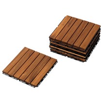 이케아 룬넨 30cm 9개 조립 마루 잔디 데크 타일 발판 베란다 발코니, 룬넨라이트브라운조립마루 604.004.44