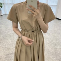 반팔버젼 단아한 아노락 허리스트링 바스락 원피스